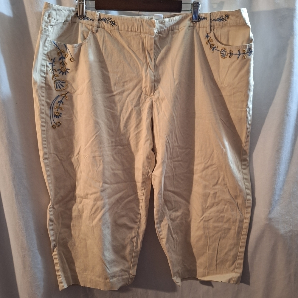 Talbots Cream Embroidered Women's Skimmers